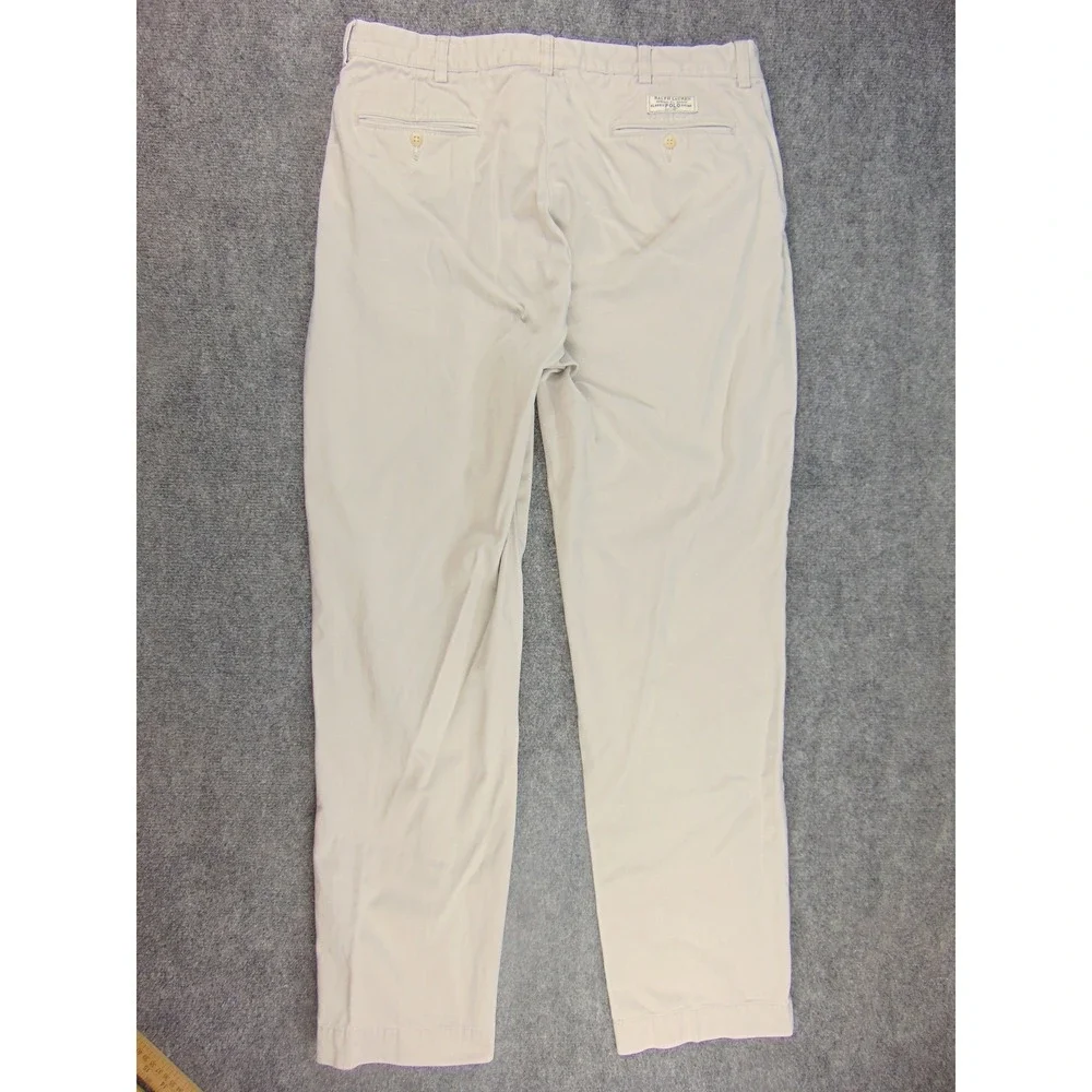 Polo Ralph Lauren‎ Pants Mens 36x34 Classic Chino Tan Solid Preppy Old Money